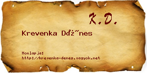 Krevenka Dénes névjegykártya